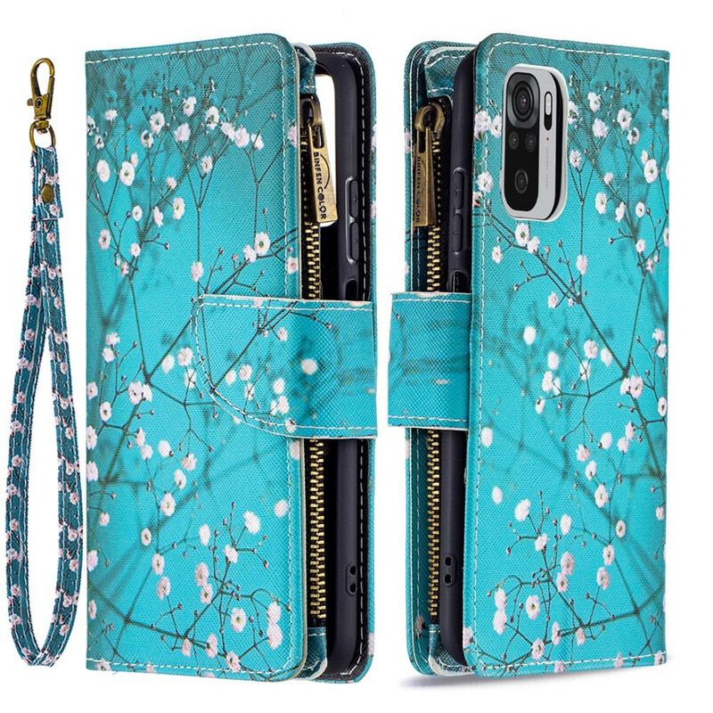 Capa Flip Para Xiaomi Redmi Note 10 / 10S Bolso De Árvore Com Zíper