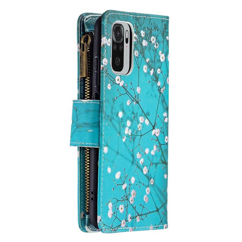 Capa Flip Para Xiaomi Redmi Note 10 / 10S Bolso De Árvore Com Zíper