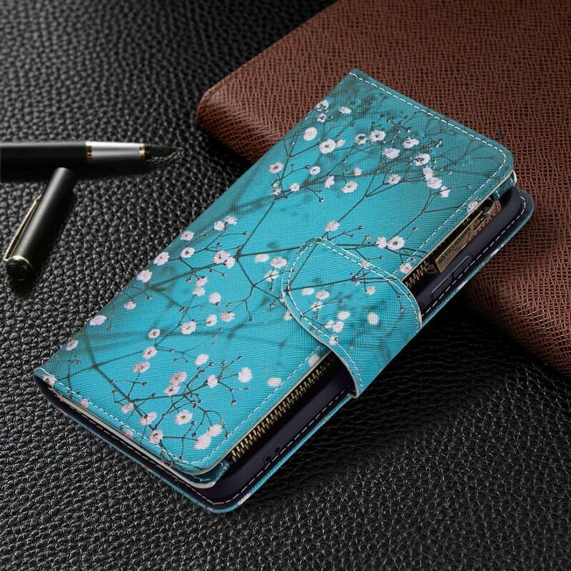 Capa Flip Para Xiaomi Redmi Note 10 / 10S Bolso De Árvore Com Zíper