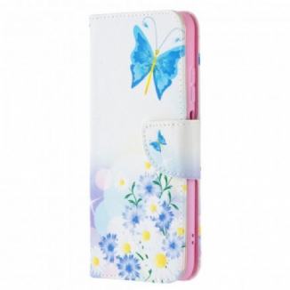 Capa Flip Para Xiaomi Redmi Note 10 / 10S Borboletas E Flores Pintadas