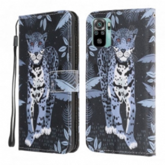 Capa Flip Para Xiaomi Redmi Note 10 / 10S De Cordão Leopardo Strappy