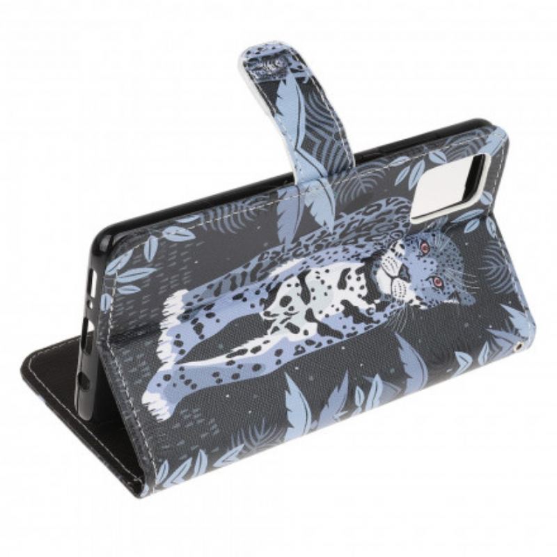 Capa Flip Para Xiaomi Redmi Note 10 / 10S De Cordão Leopardo Strappy