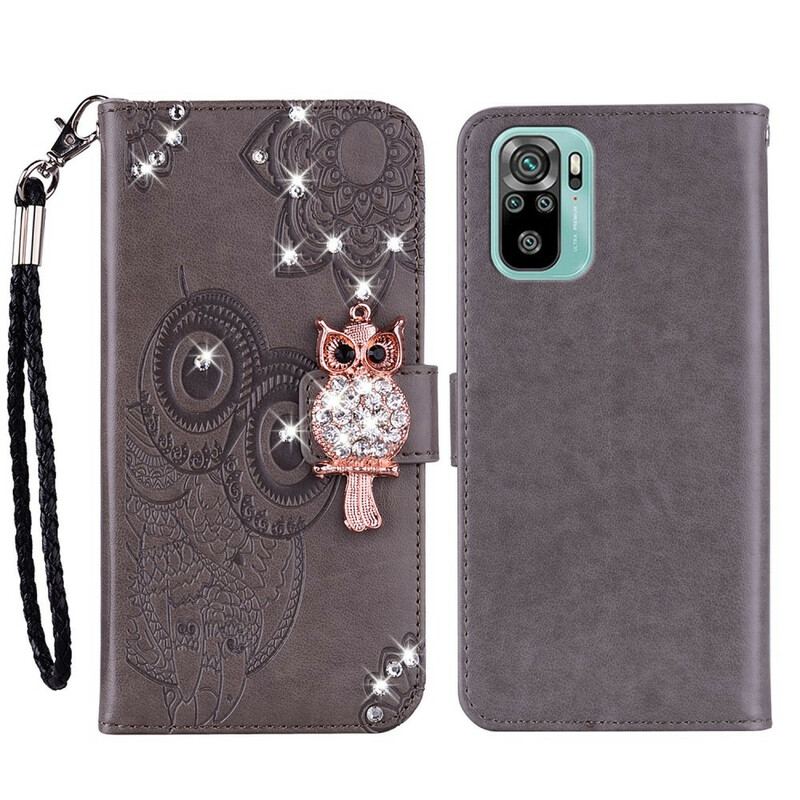 Capa Flip Para Xiaomi Redmi Note 10 / 10S Coruja Mandala E Charme