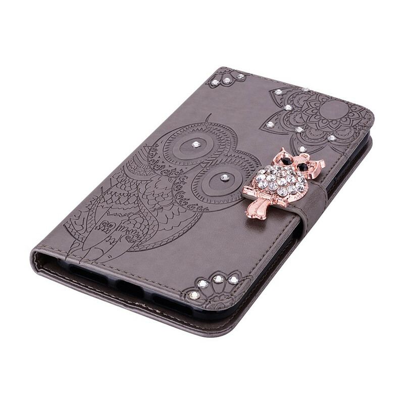 Capa Flip Para Xiaomi Redmi Note 10 / 10S Coruja Mandala E Charme