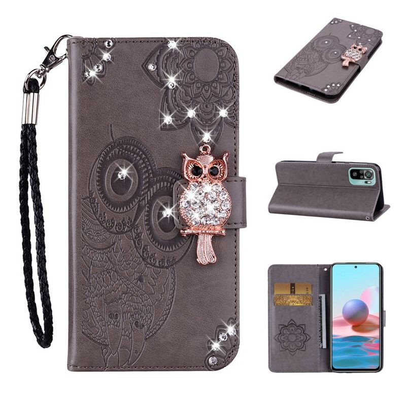 Capa Flip Para Xiaomi Redmi Note 10 / 10S Coruja Mandala E Charme