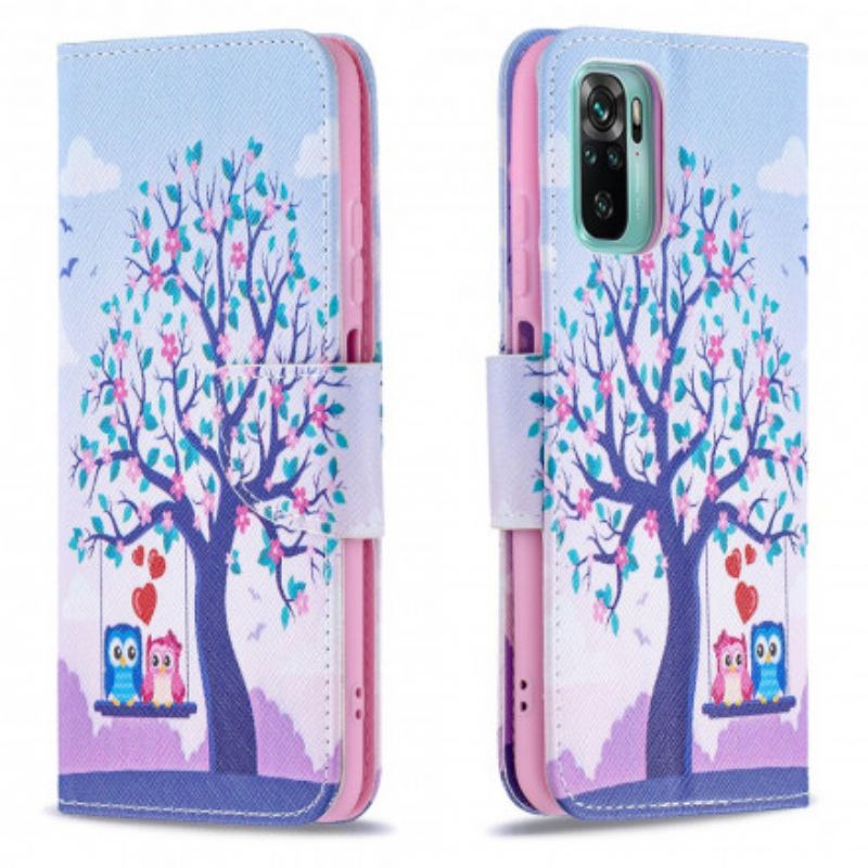 Capa Flip Para Xiaomi Redmi Note 10 / 10S Corujas No Balanço