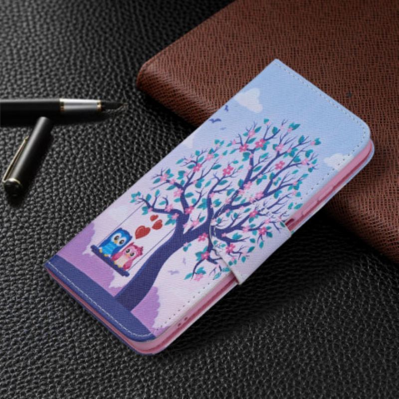 Capa Flip Para Xiaomi Redmi Note 10 / 10S Corujas No Balanço