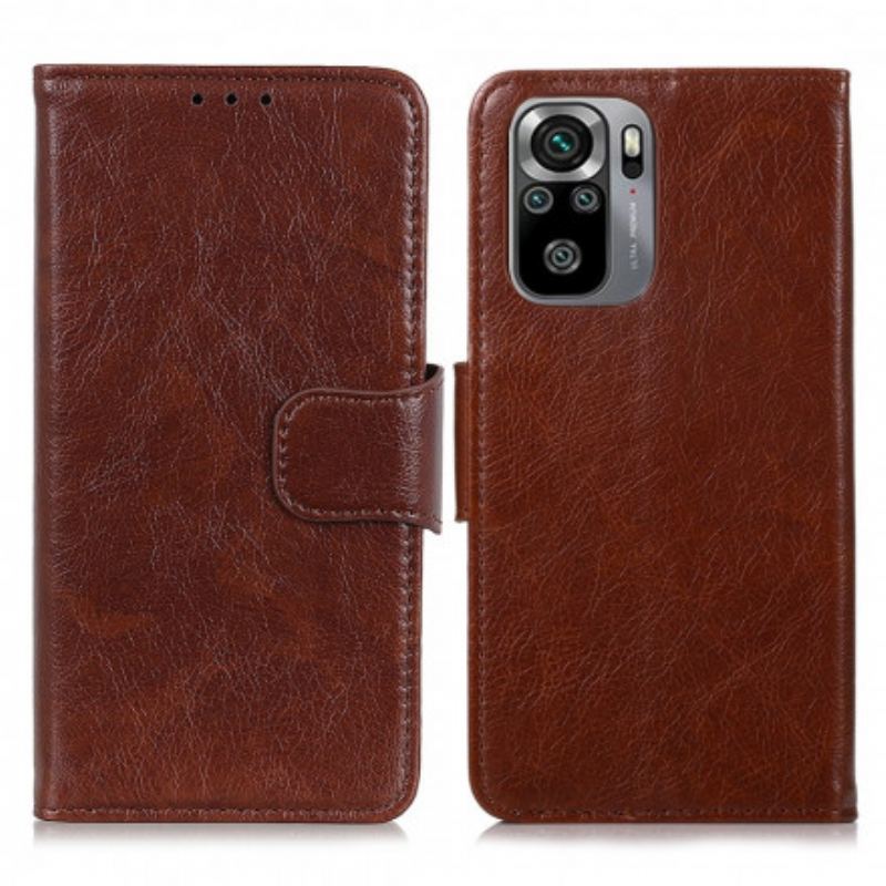 Capa Flip Para Xiaomi Redmi Note 10 / 10S Couro Napa Rachado