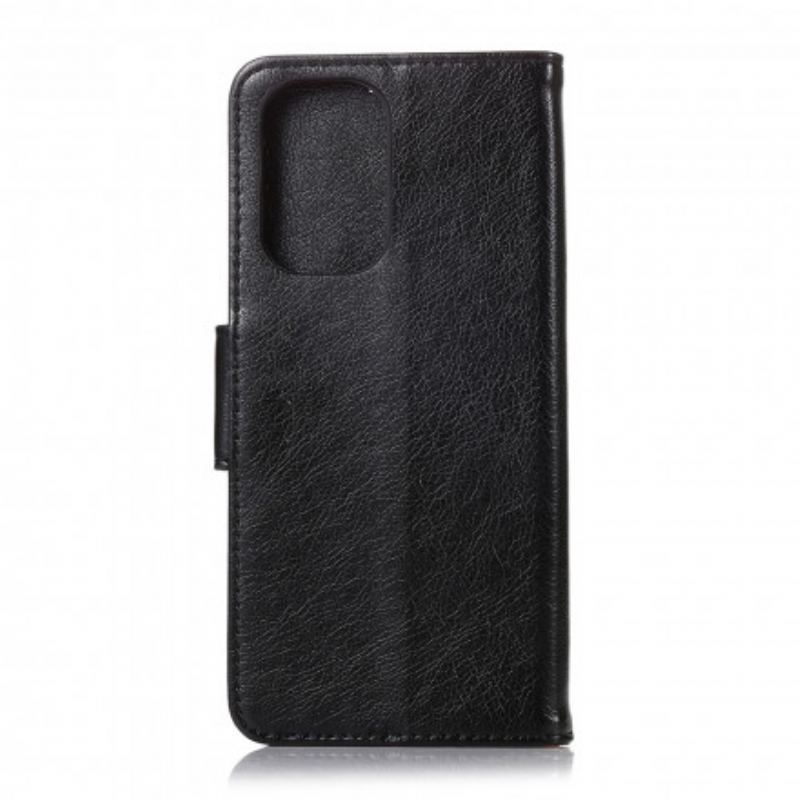 Capa Flip Para Xiaomi Redmi Note 10 / 10S Couro Napa Rachado