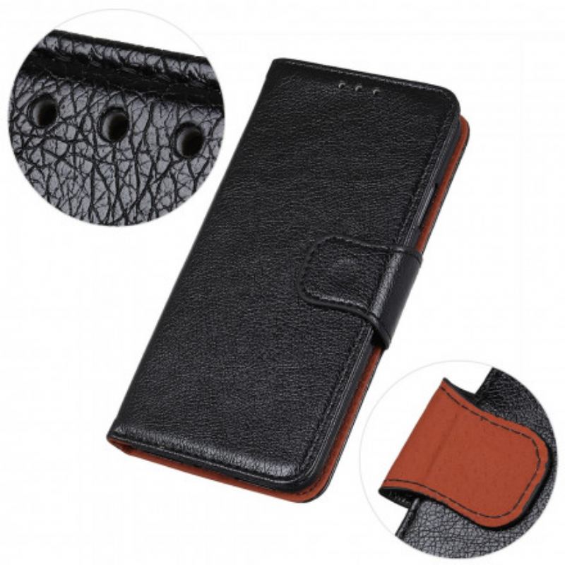 Capa Flip Para Xiaomi Redmi Note 10 / 10S Couro Napa Rachado