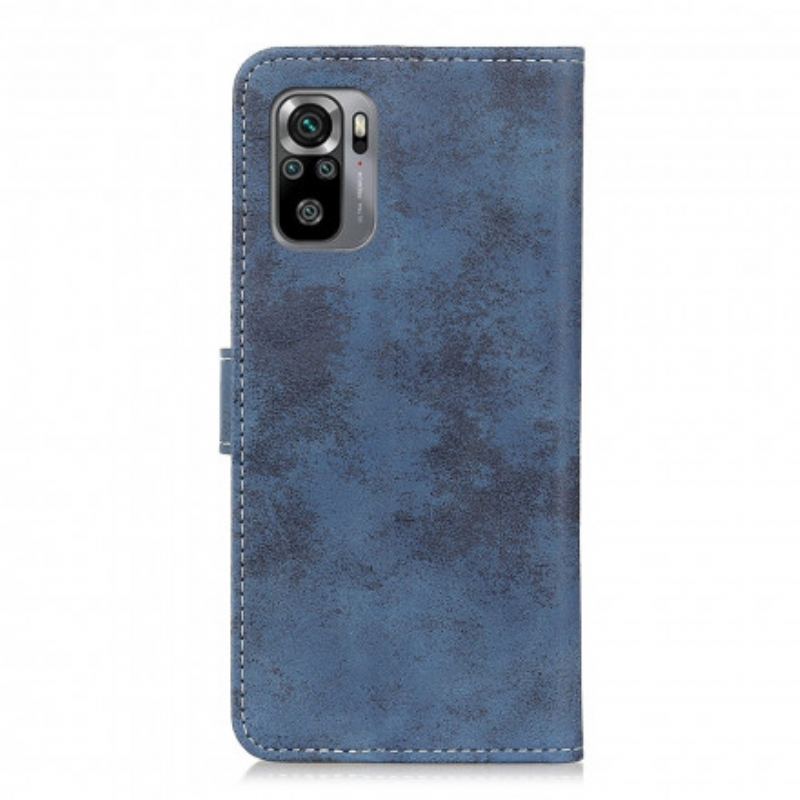 Capa Flip Para Xiaomi Redmi Note 10 / 10S Efeito Couro Vintage