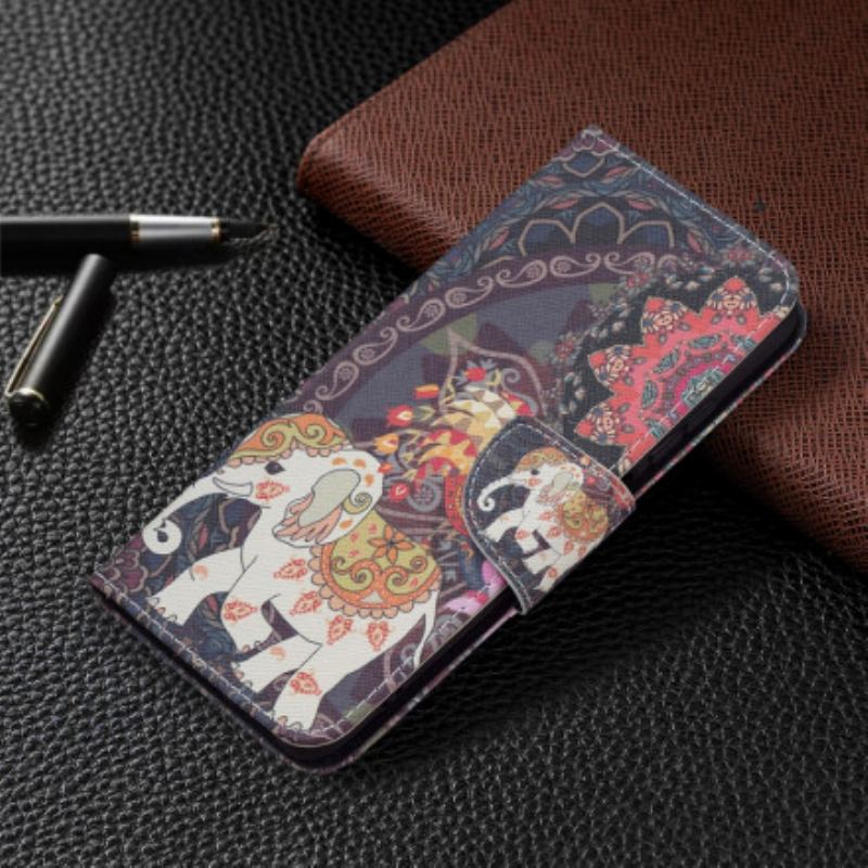 Capa Flip Para Xiaomi Redmi Note 10 / 10S Elefantes Indianos