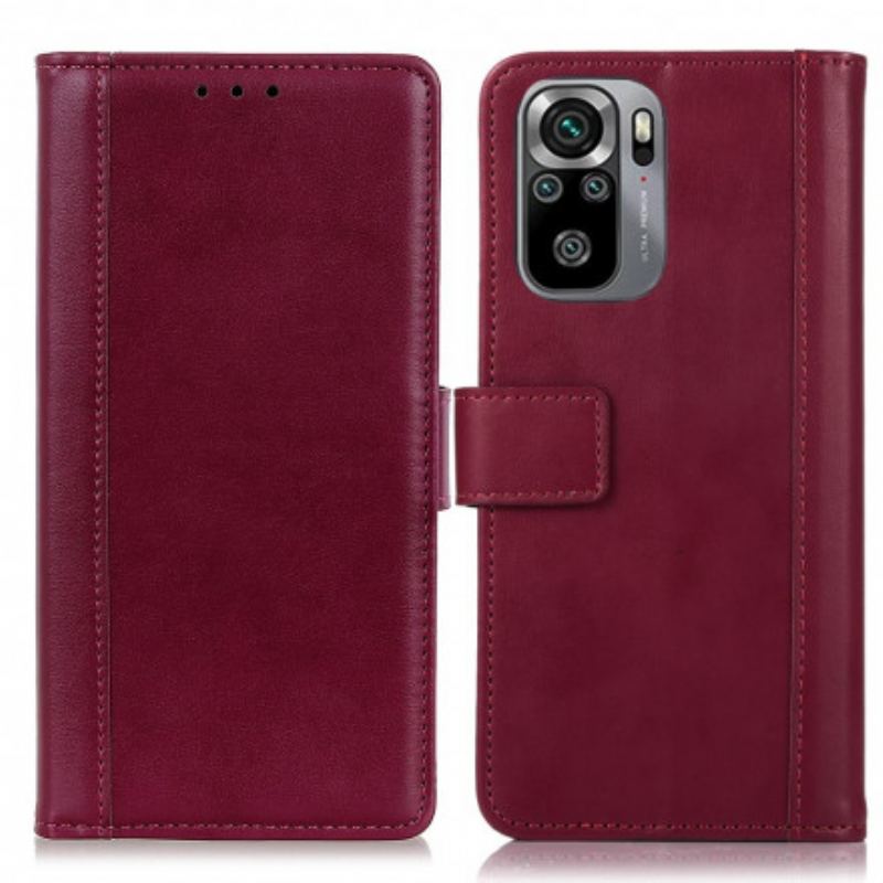 Capa Flip Para Xiaomi Redmi Note 10 / 10S Estilo Couro Dividido