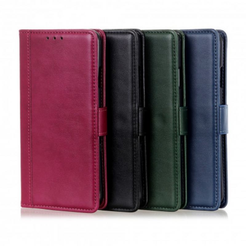 Capa Flip Para Xiaomi Redmi Note 10 / 10S Estilo Couro Dividido