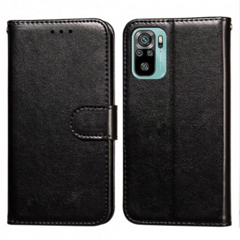 Capa Flip Para Xiaomi Redmi Note 10 / 10S Estilo De Couro Monocromático