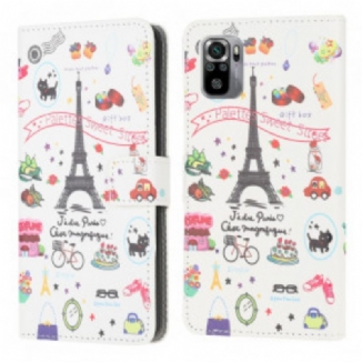 Capa Flip Para Xiaomi Redmi Note 10 / 10S Eu Amo Paris