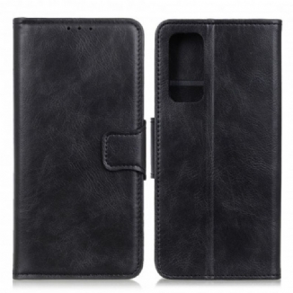 Capa Flip Para Xiaomi Redmi Note 10 / 10S Fecho Reversível Efeito Couro