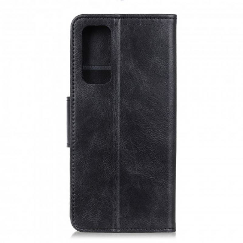 Capa Flip Para Xiaomi Redmi Note 10 / 10S Fecho Reversível Efeito Couro