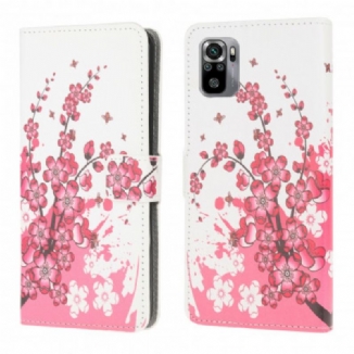 Capa Flip Para Xiaomi Redmi Note 10 / 10S Flores Tropicais