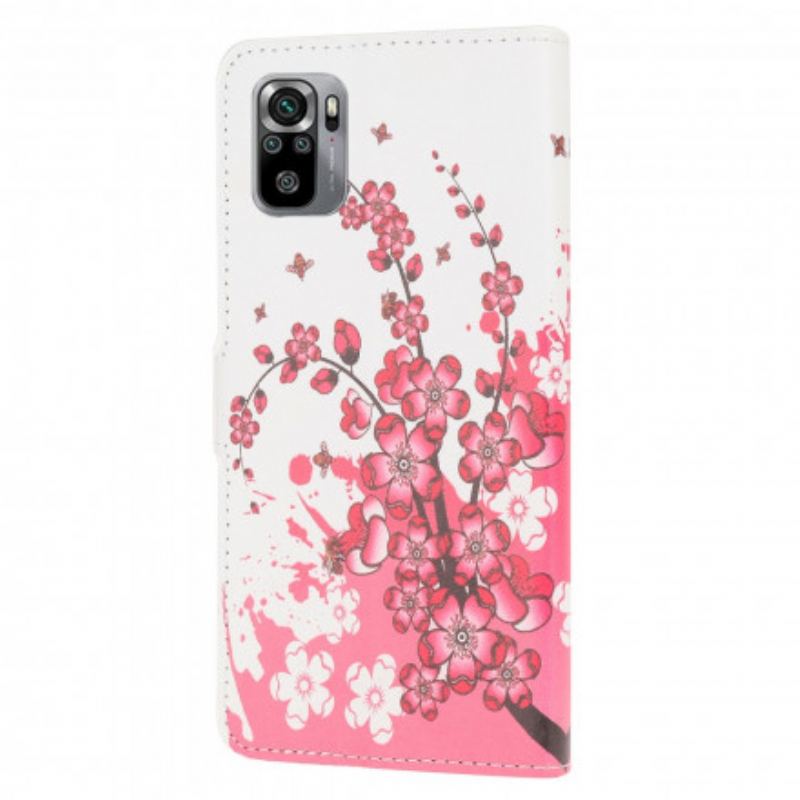 Capa Flip Para Xiaomi Redmi Note 10 / 10S Flores Tropicais