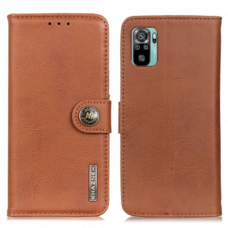 Capa Flip Para Xiaomi Redmi Note 10 / 10S Imitação De Couro Khazneh