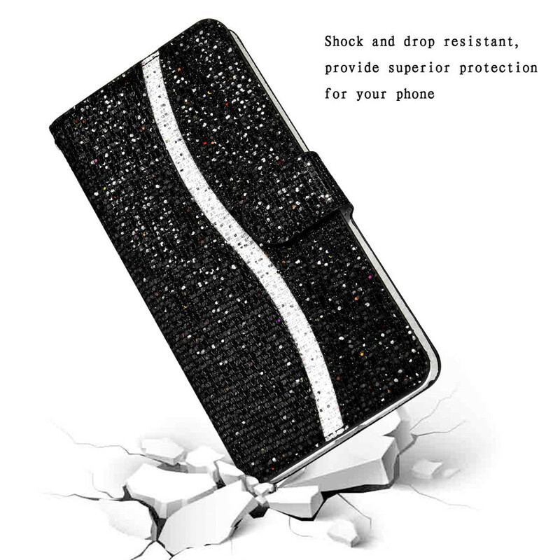 Capa Flip Para Xiaomi Redmi Note 10 / 10S Lantejoulas Design S