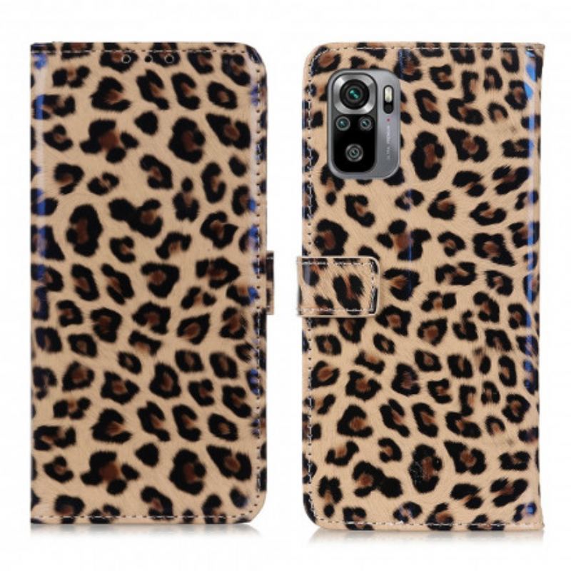 Capa Flip Para Xiaomi Redmi Note 10 / 10S Leopardo