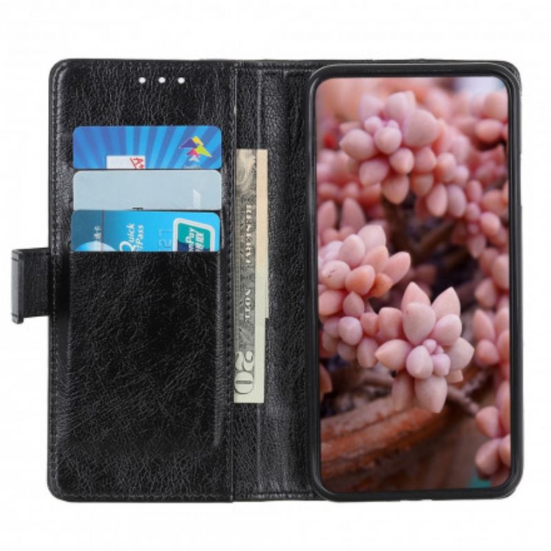 Capa Flip Para Xiaomi Redmi Note 10 / 10S Rebites Vintage Estilo Couro Napa