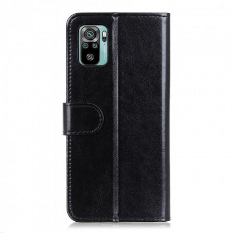 Capa Flip Para Xiaomi Redmi Note 10 / 10S Refinamento De Couro Sintético