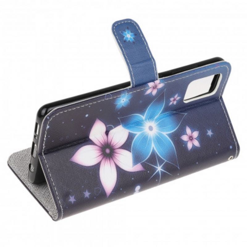 Capa Folio Para Xiaomi Redmi Note 10 / 10S De Cordão Flores De Cinta Lunar