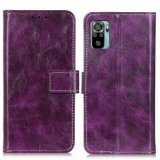 Capa Folio Para Xiaomi Redmi Note 10 / 10S Costuras Brilhantes E Expostas