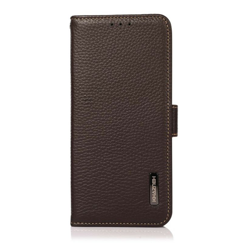 Capa Folio Para Xiaomi Redmi Note 10 / 10S Couro De Lichia Khazneh Rfid