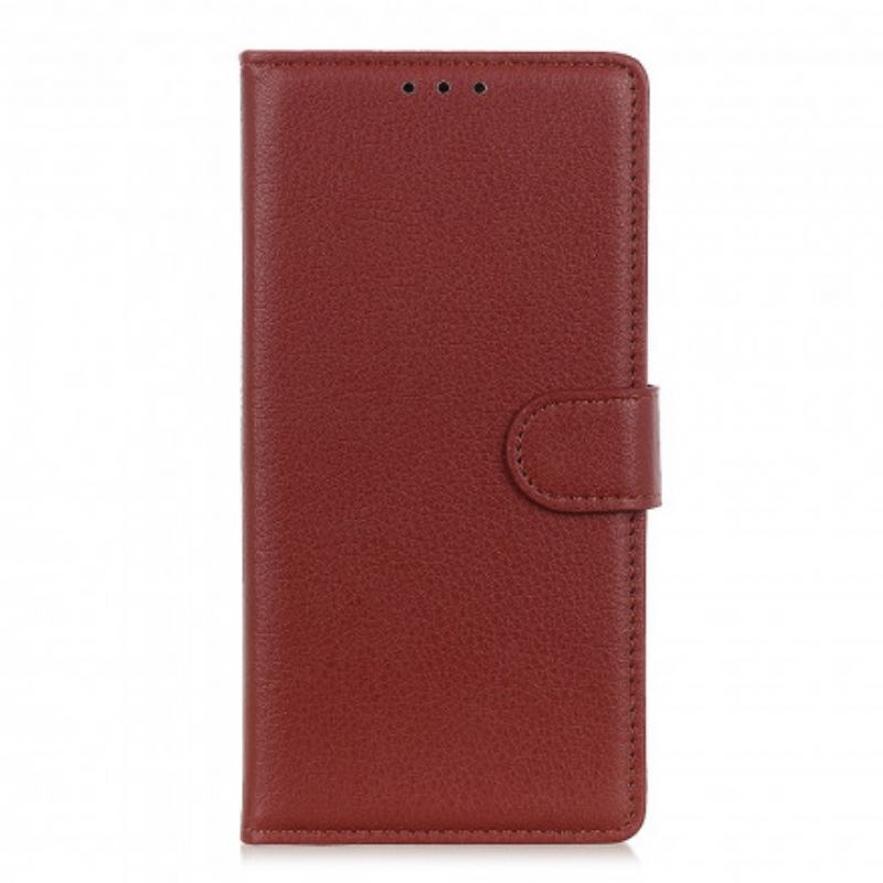 Capa Folio Para Xiaomi Redmi Note 10 / 10S Efeito Couro Lichia Premium