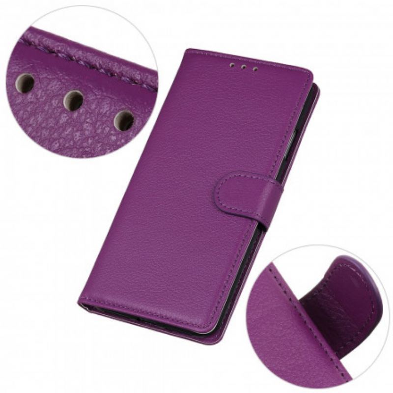 Capa Folio Para Xiaomi Redmi Note 10 / 10S Efeito Couro Lichia Premium