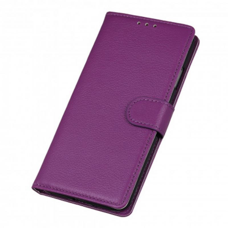 Capa Folio Para Xiaomi Redmi Note 10 / 10S Efeito Couro Lichia Premium