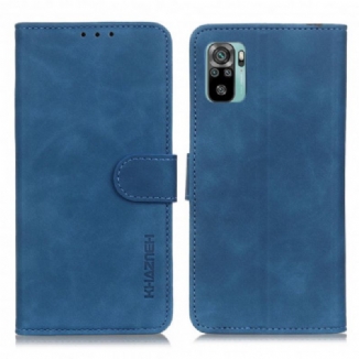 Capa Folio Para Xiaomi Redmi Note 10 / 10S Efeito Couro Vintage Khazneh