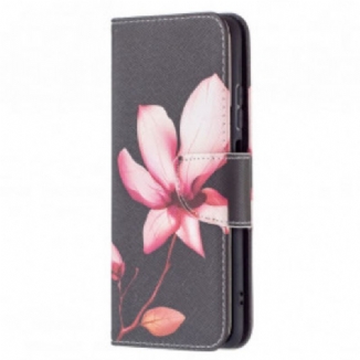 Capa Folio Para Xiaomi Redmi Note 10 / 10S Flor Rosa