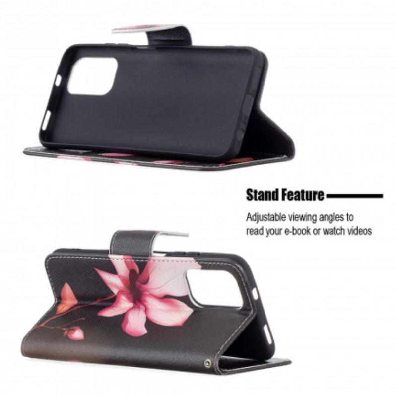 Capa Folio Para Xiaomi Redmi Note 10 / 10S Flor Rosa