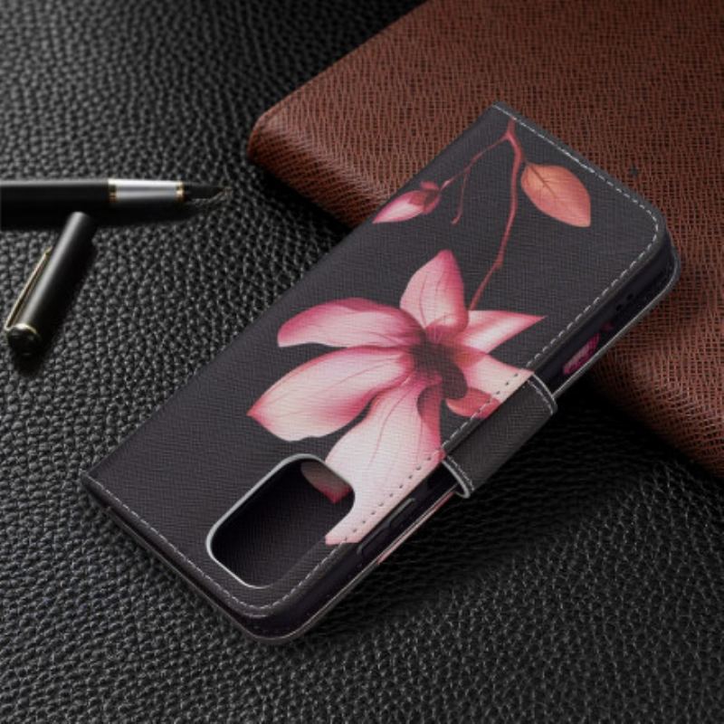 Capa Folio Para Xiaomi Redmi Note 10 / 10S Flor Rosa