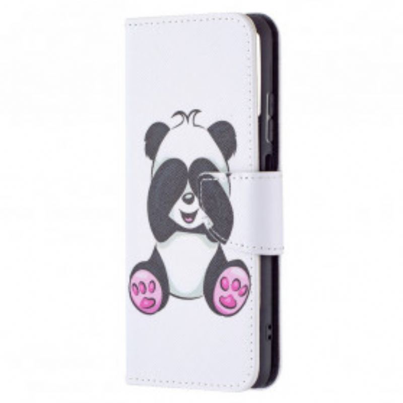 Capa Folio Para Xiaomi Redmi Note 10 / 10S Panda Divertido