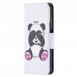 Capa Folio Para Xiaomi Redmi Note 10 / 10S Panda Divertido