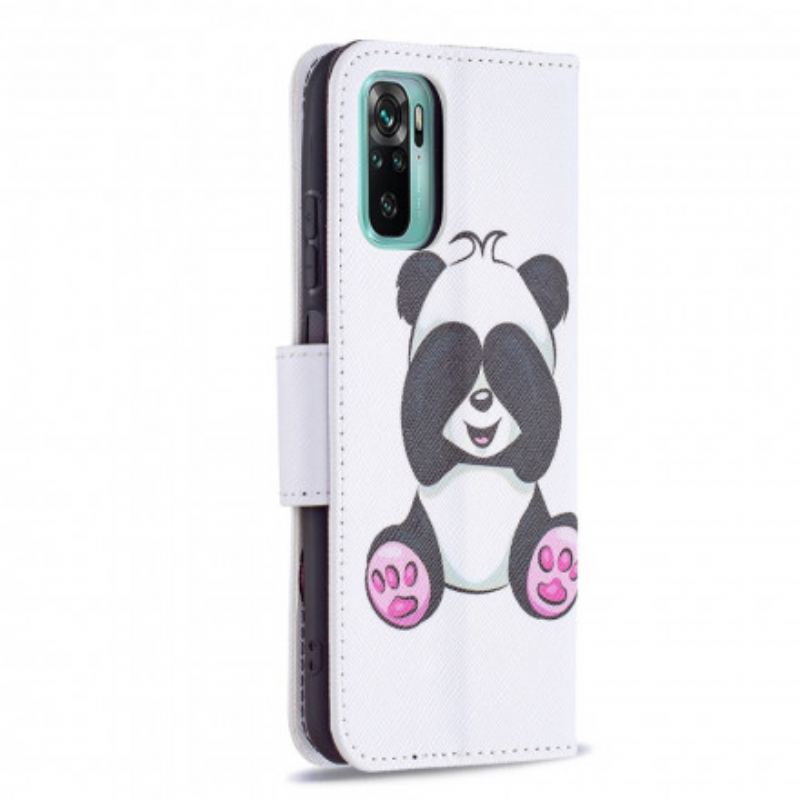 Capa Folio Para Xiaomi Redmi Note 10 / 10S Panda Divertido