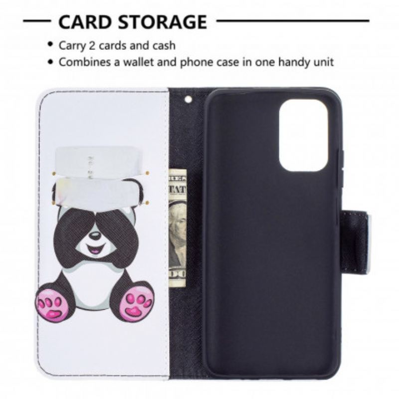 Capa Folio Para Xiaomi Redmi Note 10 / 10S Panda Divertido