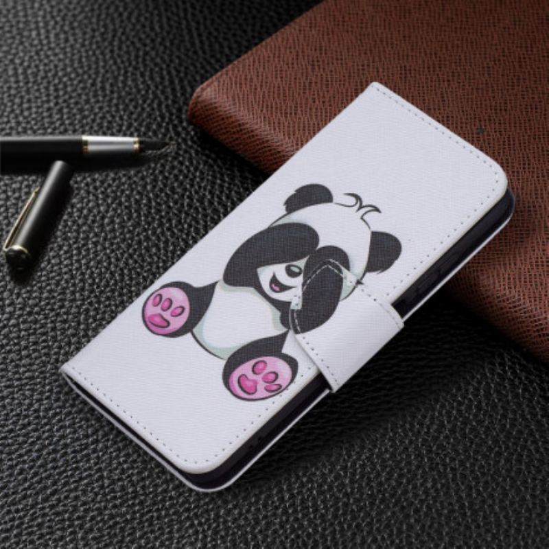 Capa Folio Para Xiaomi Redmi Note 10 / 10S Panda Divertido