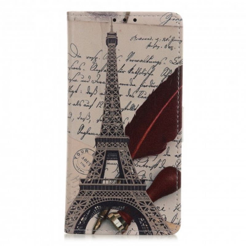 Capa Folio Para Xiaomi Redmi Note 10 / 10S Torre Eiffel Do Poeta