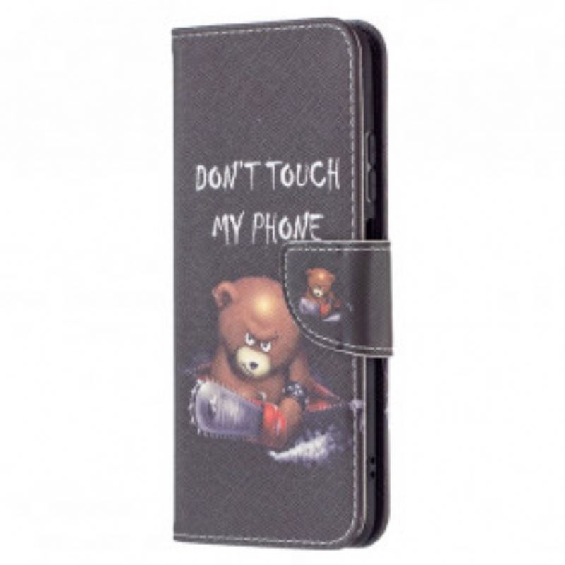 Capa Folio Para Xiaomi Redmi Note 10 / 10S Urso Perigoso