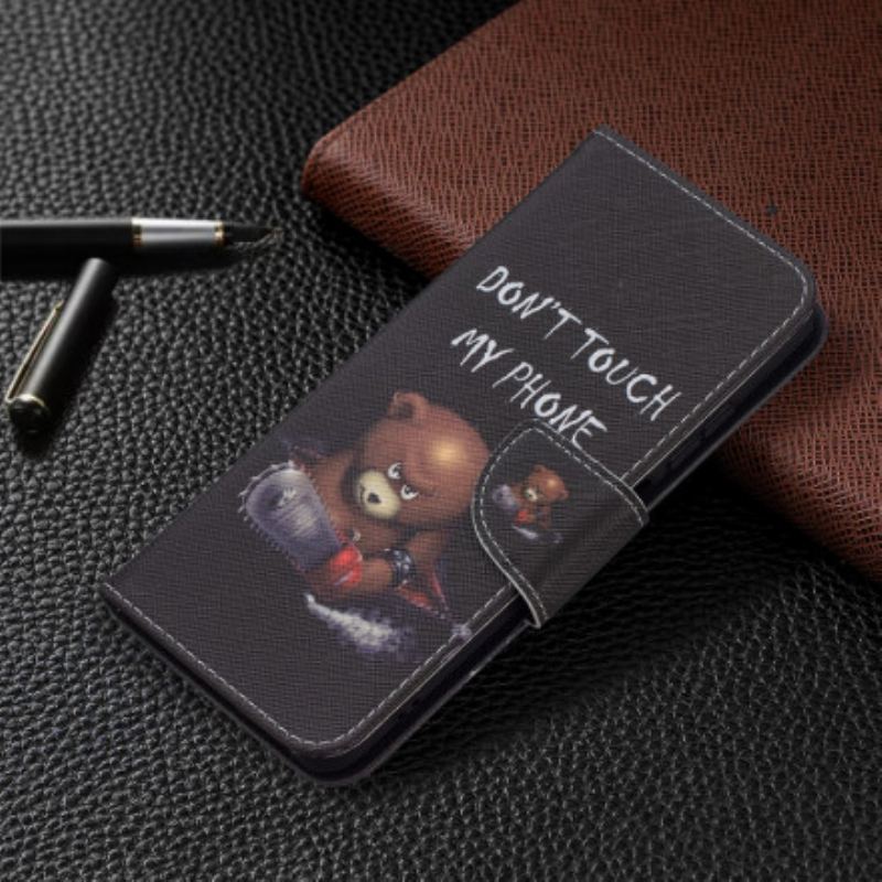 Capa Folio Para Xiaomi Redmi Note 10 / 10S Urso Perigoso