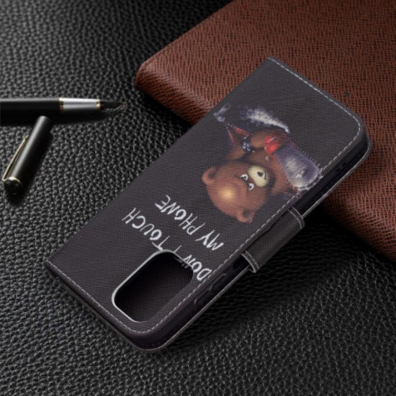 Capa Folio Para Xiaomi Redmi Note 10 / 10S Urso Perigoso