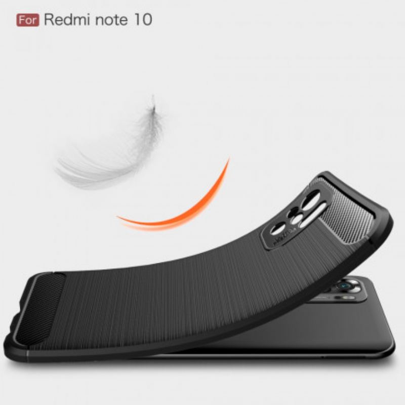 Capa Para Xiaomi Redmi Note 10 / 10S Fibra De Carbono Escovada