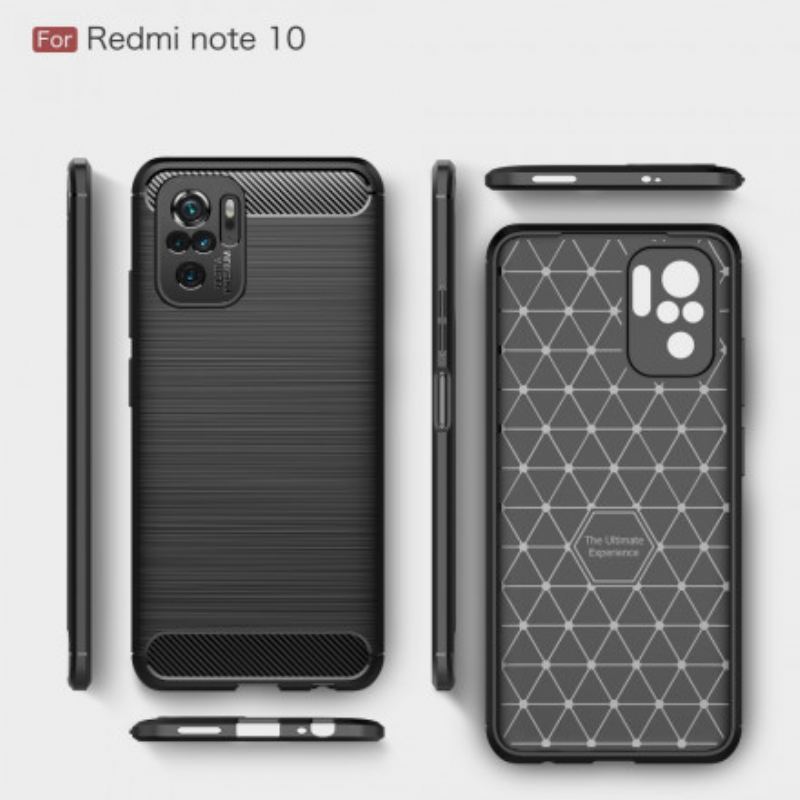 Capa Para Xiaomi Redmi Note 10 / 10S Fibra De Carbono Escovada